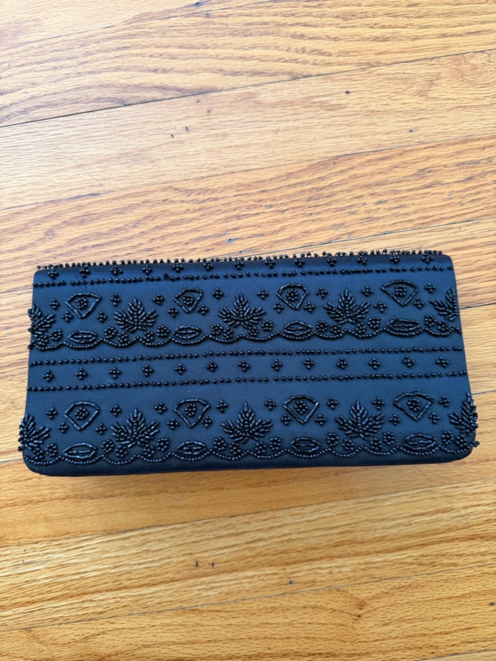 Black Beaded Evening Clutch - Women's Formal Wallet